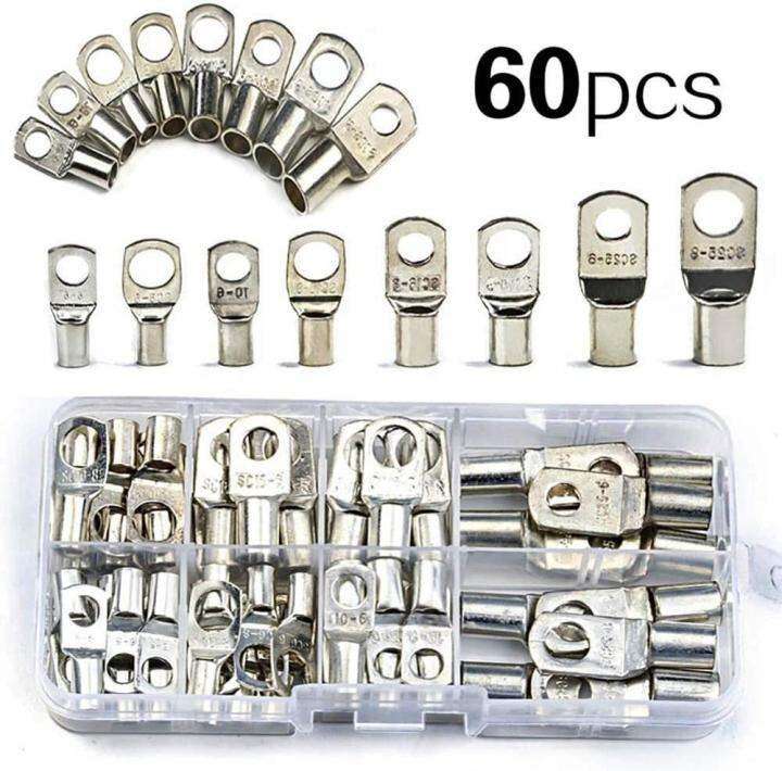 60pcs-assortment-sc-bare-tinned-copper-lugs-terminals-ring-car-battery-seal-wire-connectors-cable-crimped-solded-terminal-kit-iewo9238