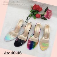 ส้นสูง เปิดส้น 3 นิ้ว หน้าซิลิโคนใส นิ่ม size 40-46 (จัดส่ง 3-5 วัน)