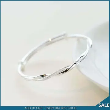 Handmade Vintage Sterling Silver Bangle Bracelets Unique Jewelry Accessories Gifts for Men and Women, Silver 925