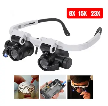 30X double layer optical Magnifying Glass With 3 LED 1 UV Light