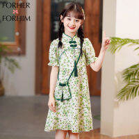 FORHERFORHIM สาวฤดูร้อนแต่งตัวกระโปรงสาวน้อย Cheongsam ชุดเจ้าหญิง FH3556