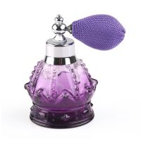 80ml Vintage Crystal Perfume Bottle purple Spray Atomizer Refillable Glass Gift