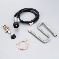 ♕◙ 600mm Propane Fire Pit Gas Control Valve System Regulator Kit With Hose Universal M8 Thermocouple 24inch Whister Free Flex Line