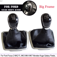 ปุ่มคันเปลี่ยนด้วยตนเองเกียร์พร้อมบูทเกียร์ฝาครอบสำหรับ Ford โฟกัส2 MK2 FL C-MAX 2006-2011 MK4 MK3 MK7 Galaxy ABS Bs1พลาสติก