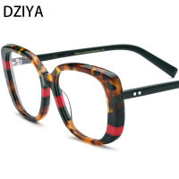 Vintage Acetate Optical กรอบแว่นตาผู้หญิง2สี Splicing แฟชั่นแว่นตา Square Cat Eye แว่นตา60609