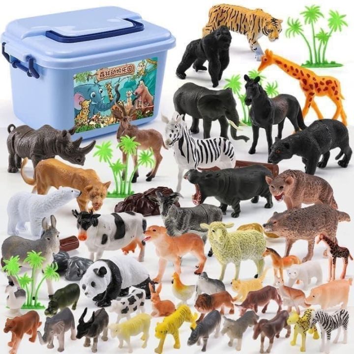 Bộ đồ chơi mô hình thú nhựa 46 chi tiết gồm 32 con động vật hoang dã   Lazadavn
