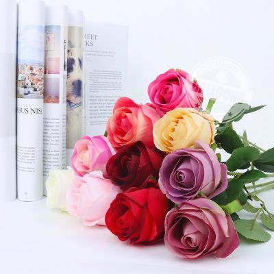 1Pc 23inch Artificial Rose Flower Arrangement Home Hotel Office Decoration White Red Pink Purple Green Artificial Rose Flowers