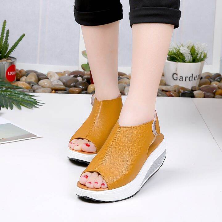 ขายดีที่สุด-ioztt2023-women-sandals-2021-new-platform-leather-ladies-heels-sandals-female-shoes-fashion-toe-beach