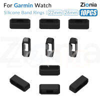 Zionia 10PCS 22มม. 26มม. Soft ซิลิโคนแหวน Fastener แหวนห่วงความปลอดภัยสำหรับ Garmin Fenix 7X 7 6X 6 Pro 51mm Sapphire Solar 5X 5 Plus 3 Quatix Forerunner 935 945 D2 Tactix Charlie Delta Descent G1 Mk1 Mk2 MARQ Approach S70 47mm S60 S62 Instinct epix Gen 2