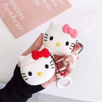 [2023ใหม่] เคส3D Hello Kitty มีบลูทูธชุดหูฟัง PC เคสแข็งเคสหูฟังสำหรับ AirPods 1 2 Pro 3