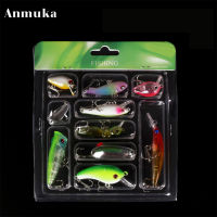 Latutterfly 10Pcs Fishing Lure ประดิษฐ์ Hard เหยื่อ Mini Minniw Popper Vib Spinner Crank เหยื่อชุดสี: T0406บรรจุ【cod】