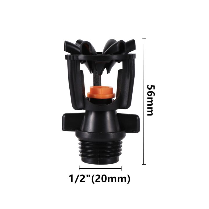 ；【‘； 1/2 Inch Male Thread Farm Sprinkler 360 Degrees Rotary Lawn Sprinklers For Garden Gardening Water Watering 1Pc