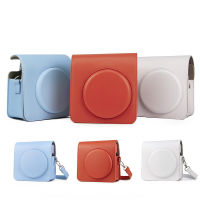 เคสสีทึบหนังแฟชั่นใหม่สำหรับ Fujifilm Instax กระเป๋ากล้อง SQ1สี่เหลี่ยมกระเป๋าถือเคสคุณภาพสูง