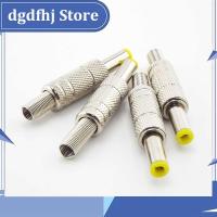 Dgdfhj Shop Silver Metal 5.5mmx2.1mm DC Power Male Plug Jack Adapter Connector with Yellow Head DC Power Male Plug