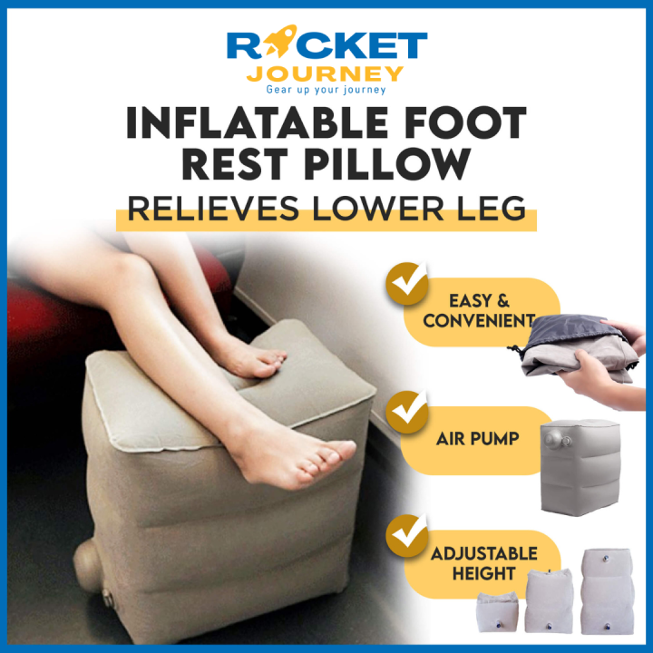 Travel Foot Rest Pillow Height-Adjustable Inflatable Leg Rest Pillow