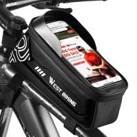 WEST BIKING Bicycle Bag Frame Front Top Tube Cycling Bag Waterproof 7.4in Phone Case Touchscreen Bag MTB Pack