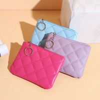 【CW】♚  Leather Zip Coin Wallet Chain Fashion Small Purse Money Designer Pattern Short Change