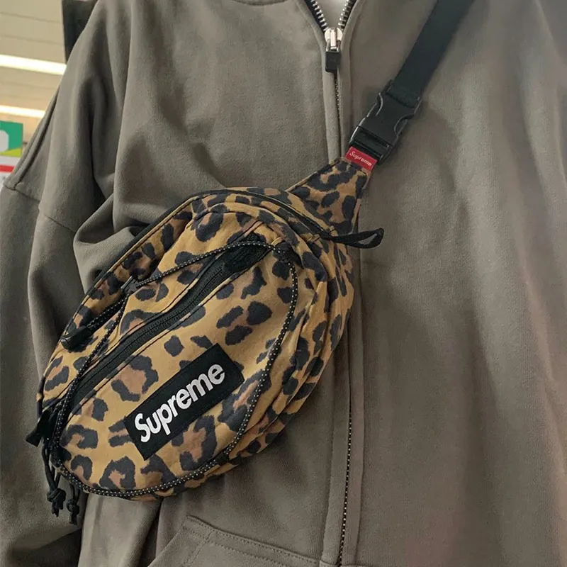 Supreme 20FW 49th Sling Waist Bag Leopard-print waist bag chest