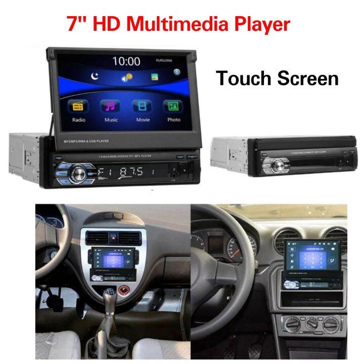 CP Single Din Car Stereo 7 inch Bluetooth Car Audio Video Player FM AM