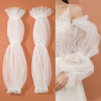 ☈✺﹉ White Detachable Sleeves Wedding Arm Cover Decorate Skin-friendly Long Sleeves Puff Sleeve Photoshoot Decor for Woman