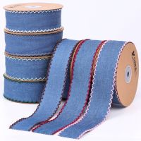 10 Yards 38MM Lace Denim Ribbon For Hair Bows DIY Crafts Handmade Accessories Material YM2022062402 Gift Wrapping  Bags