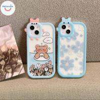 เคสซิลิโคน TPU สกีนลายโบว์หมี/ลายโบว์ดอกไม้ฟ้า ใช้กับรุ่น 11 11Pro 11Pro Max 12 12Pro 13Pro 13Pro Max #1031