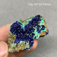 100 ธรรมชาติที่สวยงาม Azurite และ Malachite Symbiotic แร่ตัวอย่างคริสตัลหินและคริสตัลรักษาคริสตัล