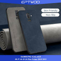 EPTWOO เคสโทรศัพท์ Samsung Galaxy,เคส J5 J6 J7 J8 J4 Plus Prime 2018 2015หรูหราบางเฉียบผิวเปลือกแกะเคสเบาพร้อมเลนส์กล้องป้องกัน กรอบหลังซิลิโคนนิ่มกันกระแทก MM-06