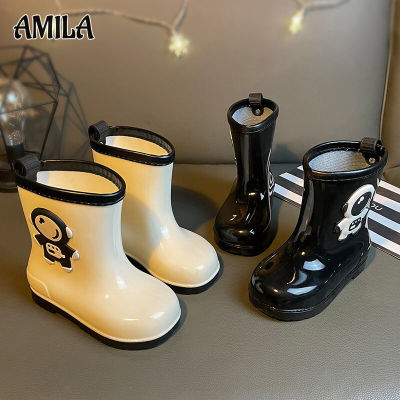 AMILA รองเท้ารองเท้าบูทหน้าฝนสำหรับเด็ก,รองเท้าบูทหน้าฝนสำหรับเด็กกันลื่นและรองเท้าบูทหน้าฝนเบารองเท้าลุยน้ำสำหรับเด็กผู้ชายและเด็กผู้หญิง