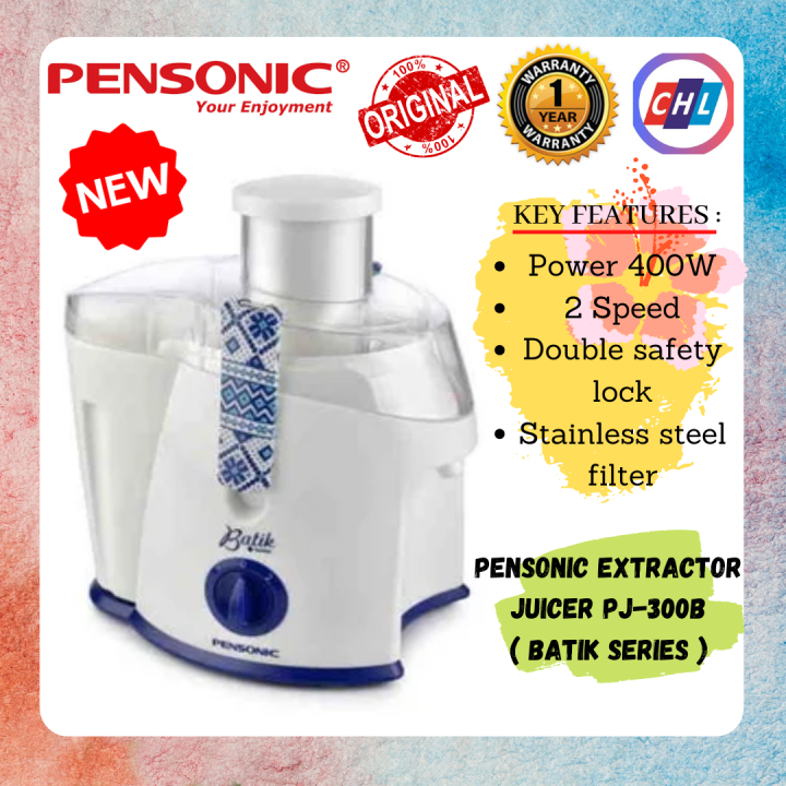PENSONIC EXTRACTOR JUICER PJ300B ( BATIK SERIES ) Lazada