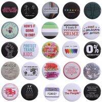 【DT】hot！ 44mm Tinplate Soft Pin Trans Kids Slogan Brooch Metal Jewelry Lapel Badge 2023