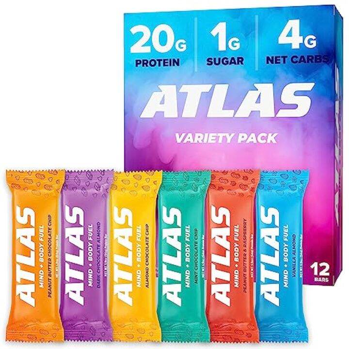 [PREORDER] Atlas Protein Bar, 20g Protein, 1g Sugar, Clean Ingredients