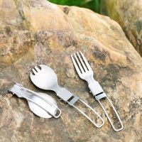 Pure Titanium Portable Foldable Fork Spoon Cutlery Set Titanium Spork Fork for Travel Backpacking Lightweight Outdoor Dinner set Flatware Sets