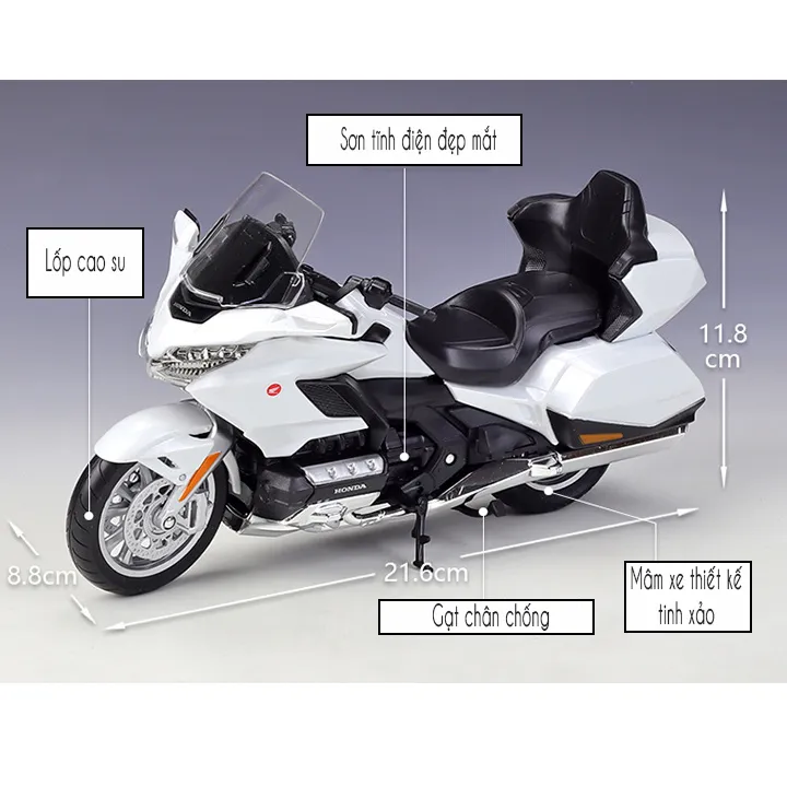 Mô hình moto Honda Goldwing 2020 tỉ lệ 1:12 WELLY 