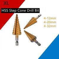 New Product 1Pc Hss Step Cone Drill Bit Set 4-12/4-20/4-32Mm Titanium Coated Woodworking Hole Milling Cutter Original Factory Production