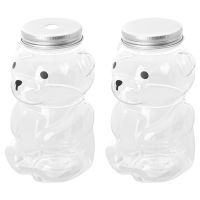 5Pcs 400ml Transparent Bottles Cute Bear Shape Disposable Drink Containers DIY Making Juice Milk Beverages Honey Candy Bottle