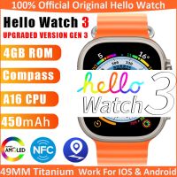 2023 New Hello Watch 3 Smart Watch 49mm 2.04 inch Amoled Compass Bluetooth Call NFC Heart Rate Monitor Smartwatch for Men Women