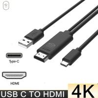 VISIONN HD 30Hz ตัวแปลงอุปกรณ์คอมพิวเตอร์ Type C สาย HDMI หัวแปลงสัญญาณ HDMI USB 3.1เป็น HDMI ตัวแปลง USB C เป็นหัวแปลงสัญญาณ HDMI Type C เป็น HDMI ตัวแปลง USB C สาย HDMI ไปยังสาย HDMI