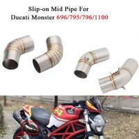 Slip-On Mid Pipe Fitment สำหรับ Ducati Monster 696 /795 /796 /1100มอเตอร์การปรับเปลี่ยนระบบไอเสีย