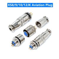 1Set Aviation Plug/Socket XS8/9/10/12JK-2/3/4/5/6-Pin Push-pull Self-lockingGold-plated Socket Connector Opening Hole 8/9/10/12