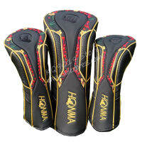 ใหม่คลับหัวหน้าปก Honma กอล์ฟไดร์เวอร์แฟร์เวย์ไม้ headcover 1 3.5 3ชิ้นล็อตสีดำ PU ปก