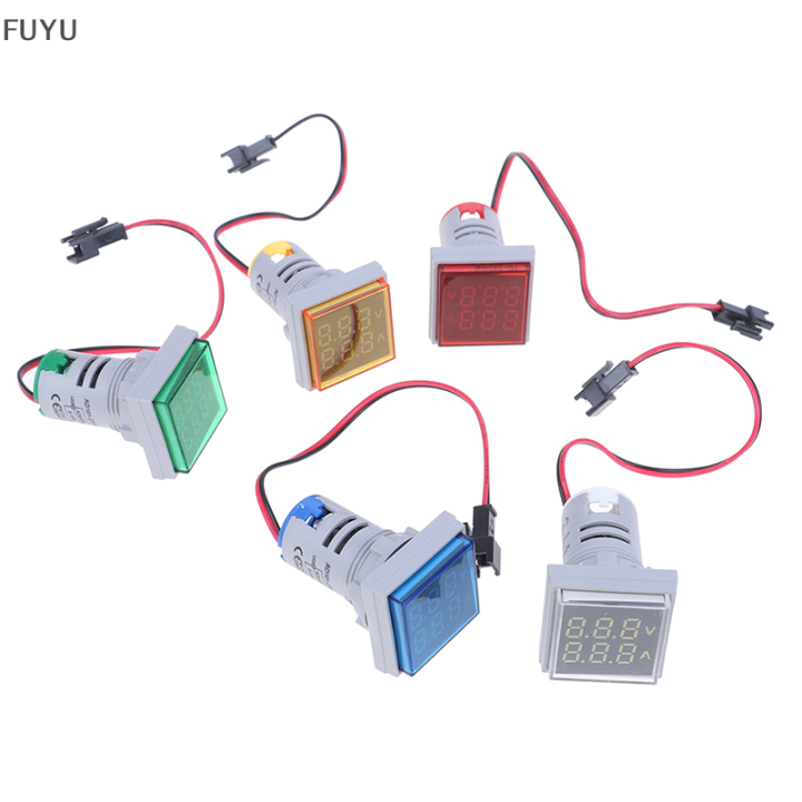 fuyu-digital-led-dual-display-voltmeter-meter-เครื่องวัดแรงดันไฟฟ้า-ac-60-500v-0-100a