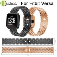 สายเปลี่ยนสแตนเลสสายเหล็กสำหรับ Fitbit Versa สายรัดสมาร์ทวอท์ชโลหะสายรัดข้อมือ2018แฟชั่นใหม่หรูหรา