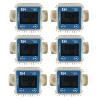 6 Pcs K24 LCD Turbine Digital Fuel Flow Meter Widely Used for Chemicals Water