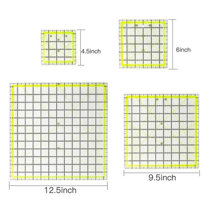4-pcs-quilting-ruler-fabric-cutting-ruler-acrylic-quilters-rulers-clear-mark-with-non-slip-rings