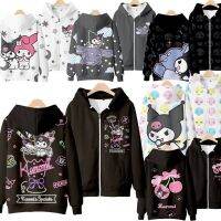 HZ Anime Kuromi My Melody Jacket Hooded Tops Long Sleeve Coat Casual Loose Graphic Sports Outerwear 3D Printed ZH