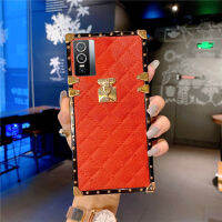 เคสโทรศัพท์หนังแกะหรูหรา,สำหรับ Vivo Y76 5G เคสป้องกันเต็มขอบลายสก๊อตสี่เหลี่ยม