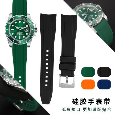 Suitable for Rolex Black/Green Water Ghost Comcast Citizen BN0193 Curved Interface Silicone Watch Strap