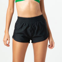 BLACK HIGH WAISTED SURF SHORTS