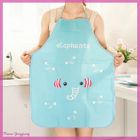 Manao 【Flash Sale】Home Women Waterproof Cute Cartoon Kitchen Restaurant Cooking Bib Apron Aprons